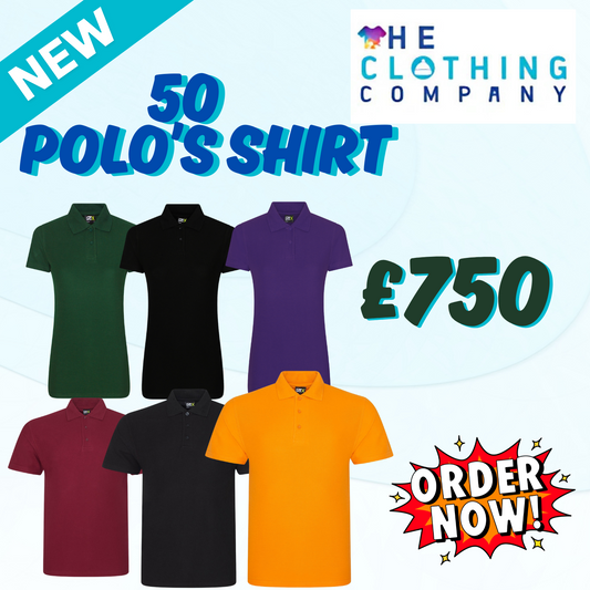 50 T-Shirts or Polos £750