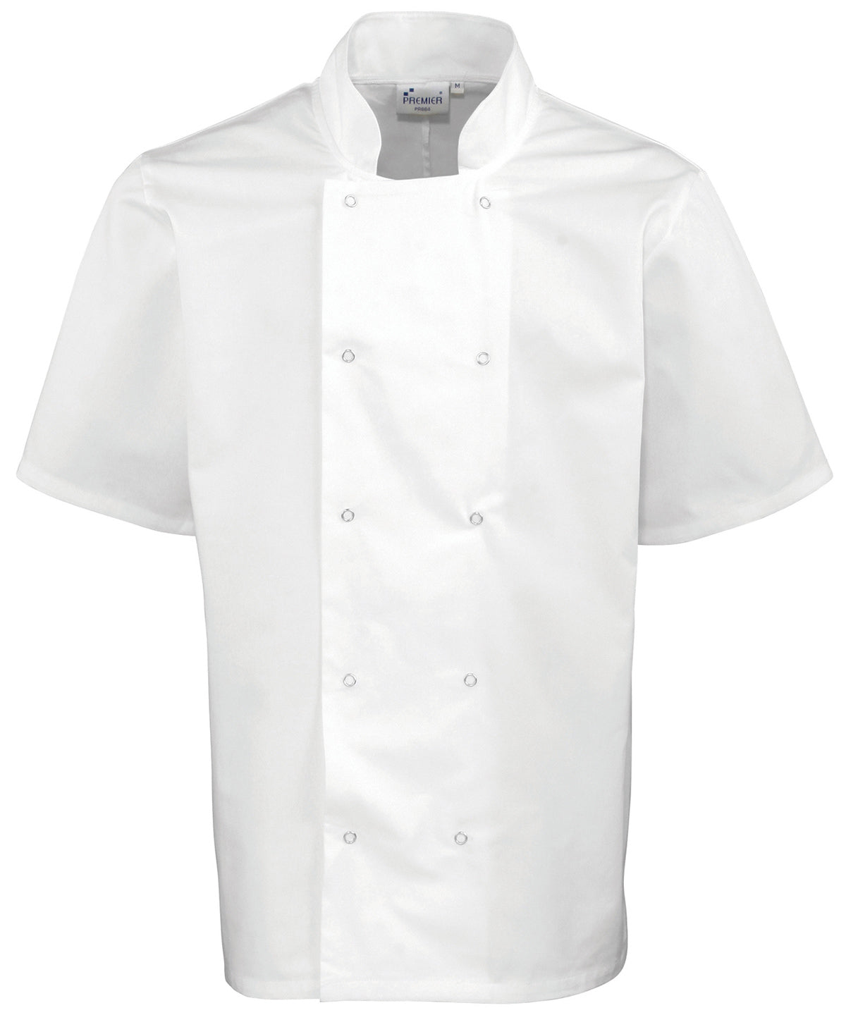 Studded Front Short Sleeve Chef's Jacket - Adult Fit - Premier